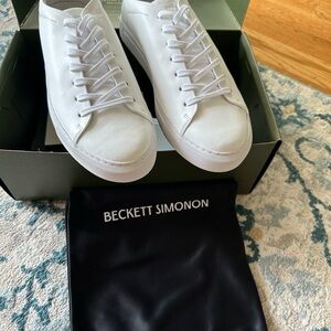 Beckett Simonon White Leather Sneakers